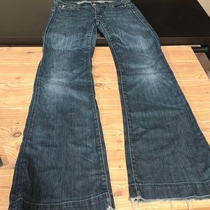 Vintage Seven Dojo Flare Jeans Size 26, worn at bottom